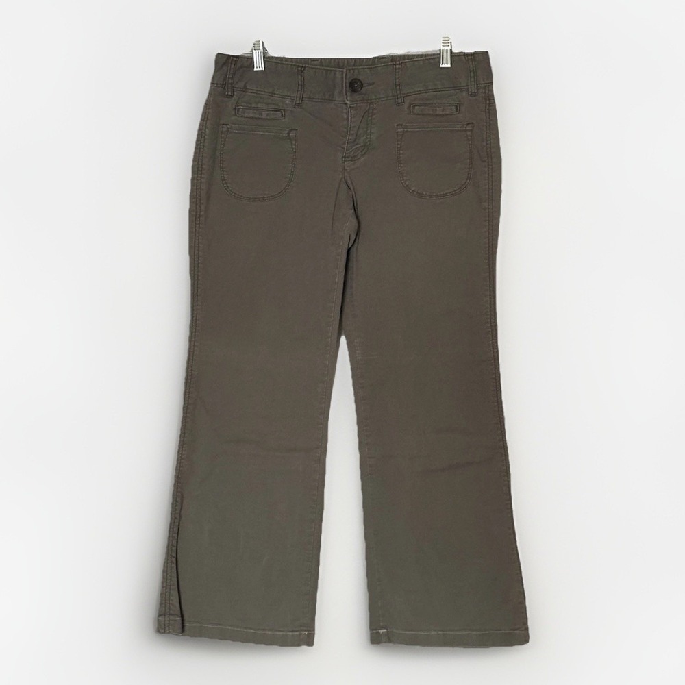VTG American Eagle Wide Leg Pants Womens Size 8 Gray‎ Stretch Front Pocket
